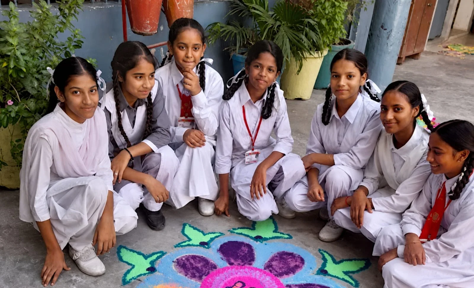 Students taking part in activities at Uttam Public School